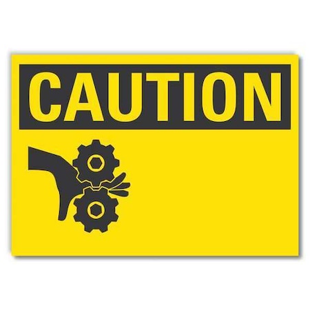 Caution Sign, 7 in Height, 10 in Width, Non-PVC Polymer, Vertical Rectangle, English MPN:LCU3-0203-ED_10x7