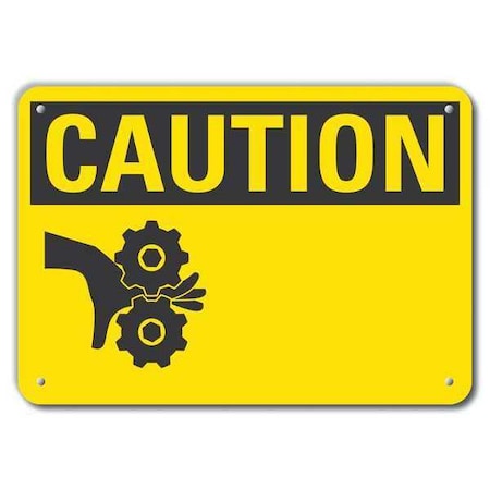 Caution Sign, 7 in Height, 10 in Width, Plastic, Vertical Rectangle, English MPN:LCU3-0203-NP_10x7