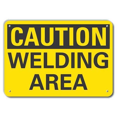 Caution Sign, 10 in Height, 14 in Width, Aluminum, Horizontal Rectangle, English MPN:LCU3-0219-RA_14x10