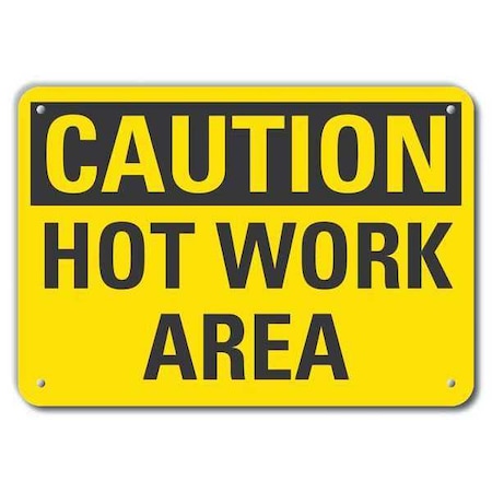 Caution Sign, 10 in H, 14 in W, Aluminum, Horizontal Rectangle, English, LCU3-0221-RA_14x10 MPN:LCU3-0221-RA_14x10