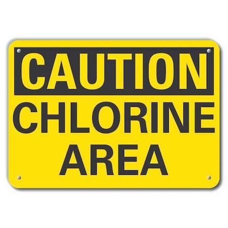 Reflective Chlorine Caution Sign, 10 in H, 14 in W, Horizontal Rectangle, LCU3-0222-RA_14x10 MPN:LCU3-0222-RA_14x10