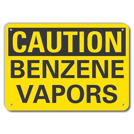 Reflective Benzene Caution Sign, 7 in H, 10 in W, Vertical Rectangle, English, LCU3-0228-RA_10x7 MPN:LCU3-0228-RA_10x7