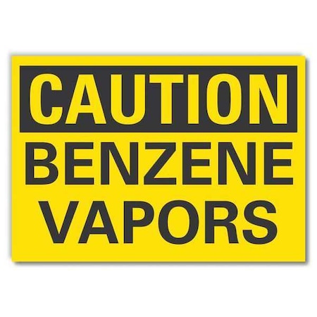 Benzene Caution Reflective Label, 3 1/2 in Height, 5 in Width, Reflective Sheeting, English MPN:LCU3-0228-RD_5x3.5