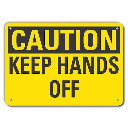 Reflective Keep Hands Clear Caution Sign, 7 in Height, 10 in Width, Aluminum, Vertical Rectangle MPN:LCU3-0230-RA_10x7