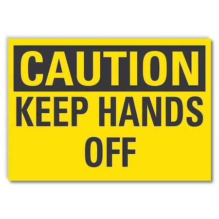 Keep Hands Clear Caution Reflective Label, 5 in Height, 7 in Width, Reflective Sheeting, English MPN:LCU3-0230-RD_7x5