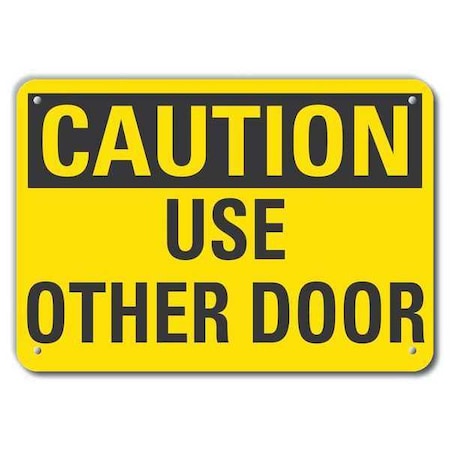 Caution Sign, 10 in H, 14 in W, Aluminum, Horizontal Rectangle, English, LCU3-0232-RA_14x10 MPN:LCU3-0232-RA_14x10