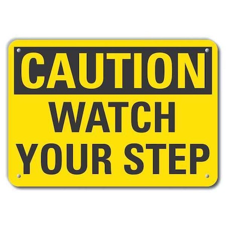 Caution Sign, 10 in H, 14 in W, Aluminum, Horizontal Rectangle, LCU3-0235-RA_14x10 MPN:LCU3-0235-RA_14x10