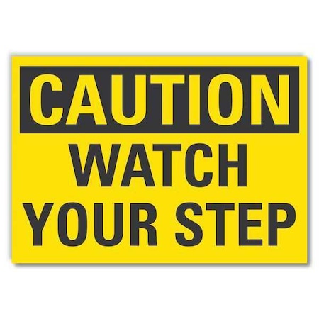 Caution Sign, 5 in H, 7 in W, Reflective Sheeting, Horizontal Rectangle, English, LCU3-0235-RD_7x5 MPN:LCU3-0235-RD_7x5