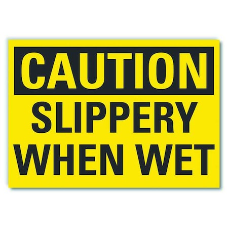 Slippery Floor Caution Reflective Label, 3 1/2 in H, 5 in W, English, LCU3-0245-RD_5x3.5 MPN:LCU3-0245-RD_5x3.5