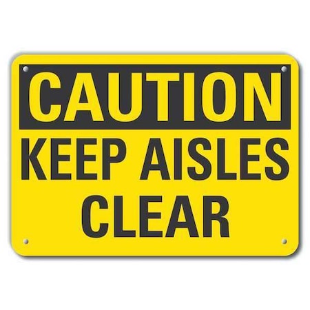 Caution Sign, 10 in H, 14 in W, Aluminum, Horizontal Rectangle, English, LCU3-0247-RA_14x10 MPN:LCU3-0247-RA_14x10