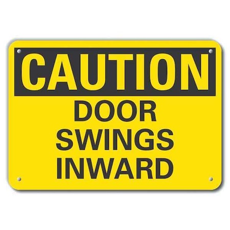 Caution Sign, 10 in H, 14 in W, Aluminum, Horizontal Rectangle, English, LCU3-0252-RA_14x10 MPN:LCU3-0252-RA_14x10