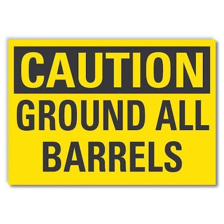 Caution Sign, Self-Adhesive Vinyl, 5 in. H, LCU3-0254-RD_7x5 MPN:LCU3-0254-RD_7x5