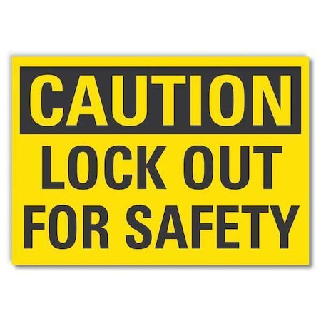 Caution Sign, 10 in Height, 14 in Width, Non-PVC Polymer, Horizontal Rectangle, English MPN:LCU3-0261-ED_14x10