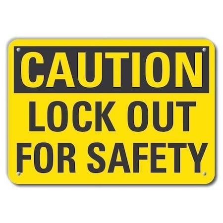 Reflective Lockout Tagout Caution Sign, 7 in Height, 10 in Width, Aluminum, Vertical Rectangle MPN:LCU3-0261-RA_10x7