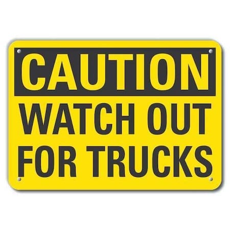 Caution Sign, 10 in H, 14 in W, Aluminum, Horizontal Rectangle, English, LCU3-0266-RA_14x10 MPN:LCU3-0266-RA_14x10