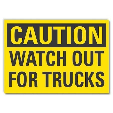 Lift Truck Traffic Caution Reflective Label, 3 1/2 in H, 5 in W, LCU3-0266-RD_5x3.5 MPN:LCU3-0266-RD_5x3.5
