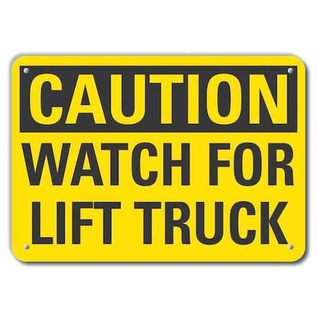 Caution Sign, 10 in H, 14 in W, Aluminum, Horizontal Rectangle, English, LCU3-0268-RA_14x10 MPN:LCU3-0268-RA_14x10
