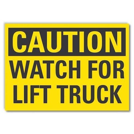 Lift Truck Traffic Caution Reflective Label, 10 in H, 14 in W, LCU3-0268-RD_14x10 MPN:LCU3-0268-RD_14x10