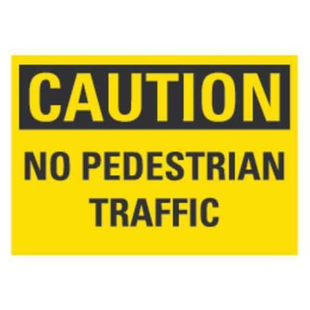 Pedestrian Traffic Caution Reflective Label, 3 1/2 in H, 5 in W, LCU3-0279-RD_5x3.5 MPN:LCU3-0279-RD_5x3.5