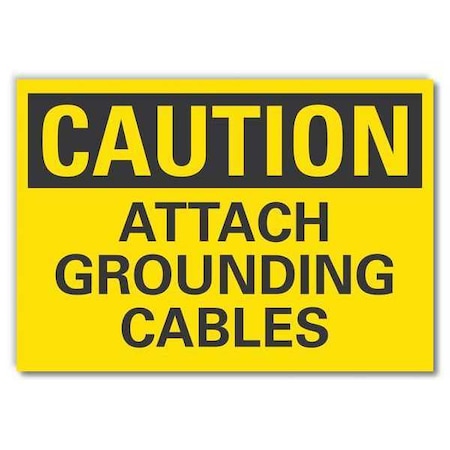 Caution Sign, Self-Adhesive Vinyl, 5 in. H, LCU3-0284-RD_7x5 MPN:LCU3-0284-RD_7x5