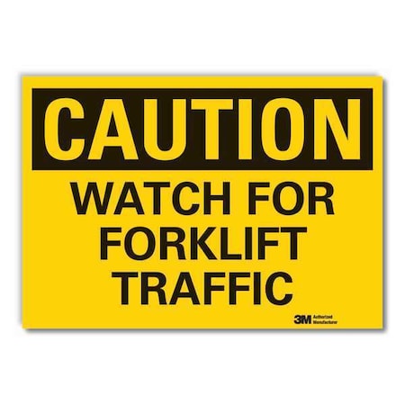 Caution Sign, 10 in H, 14 in W, Non-PVC Polymer, Horizontal Rectangle, English, LCU3-0305-ED_14x10 MPN:LCU3-0305-ED_14x10