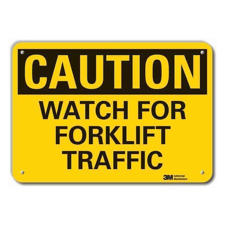 Caution Sign, 10 in H, 14 in W, Plastic, Horizontal Rectangle, English, LCU3-0305-NP_14x10 MPN:LCU3-0305-NP_14x10