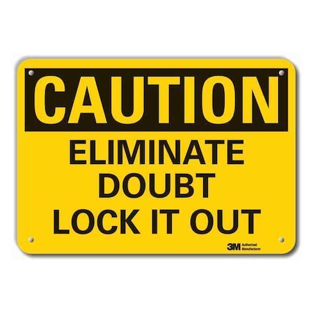 Caution Sign, 7 in Height, 10 in Width, Plastic, Vertical Rectangle, English MPN:LCU3-0309-NP_10x7