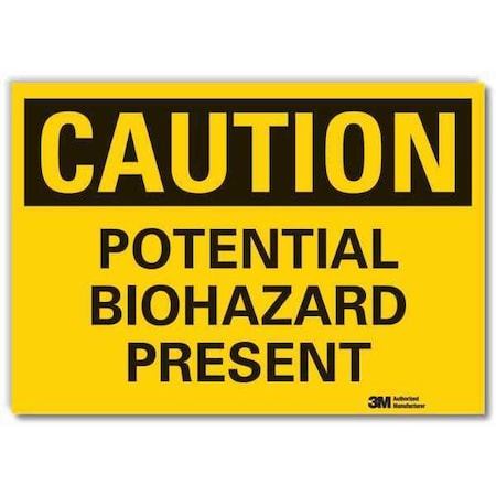 Caution Sign, 10 in H, 14 in W, Non-PVC Polymer, Horizontal Rectangle, English, LCU3-0311-ED_14x10 MPN:LCU3-0311-ED_14x10