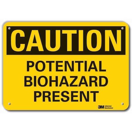 Caution Sign, 7 in H, 10 in W, Plastic, Vertical Rectangle, English, LCU3-0311-NP_10x7 MPN:LCU3-0311-NP_10x7