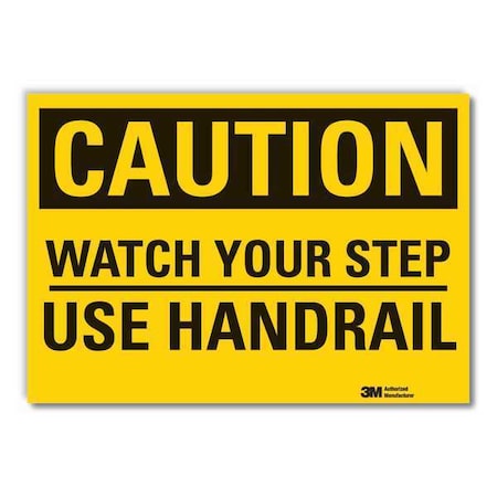Caution Sign, 10 in H, 14 in W, Non-PVC Polymer, Horizontal Rectangle, LCU3-0318-ED_14x10 MPN:LCU3-0318-ED_14x10
