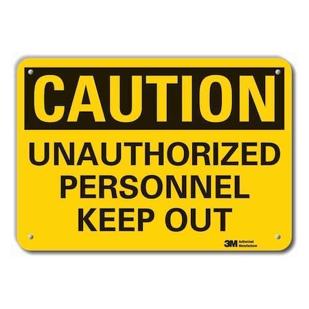 Caution Sign, 7 in Height, 10 in Width, Aluminum, Vertical Rectangle, English MPN:LCU3-0338-RA_10x7
