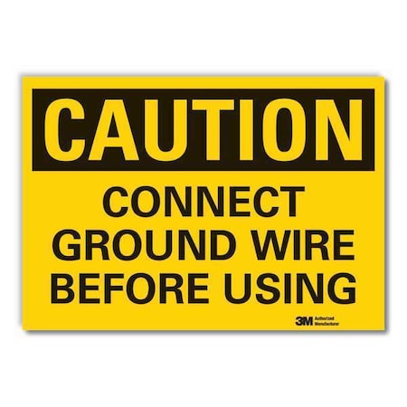 Caution Sign, 3-1/2 in. H, Vinyl, LCU3-0339-RD_5x3.5 MPN:LCU3-0339-RD_5x3.5
