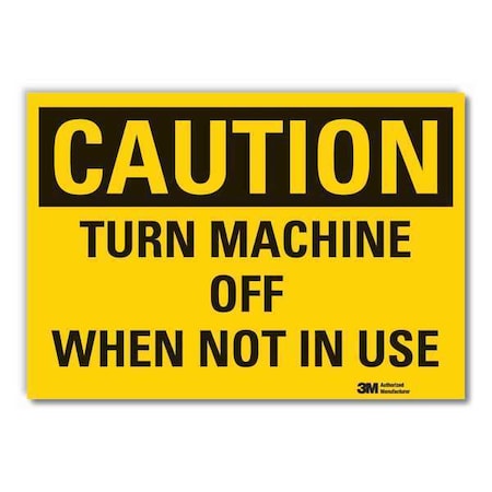 Caution Sign, 3-1/2 in. H, Vinyl, 3 1/2 in Height, 5 in Width, Reflective Sheeting, English MPN:LCU3-0343-RD_5x3.5