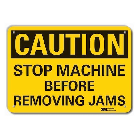 Reflective Machine & Operation Caution Sign, 7 in Height, 10 in Width, Aluminum, English MPN:LCU3-0346-RA_10x7