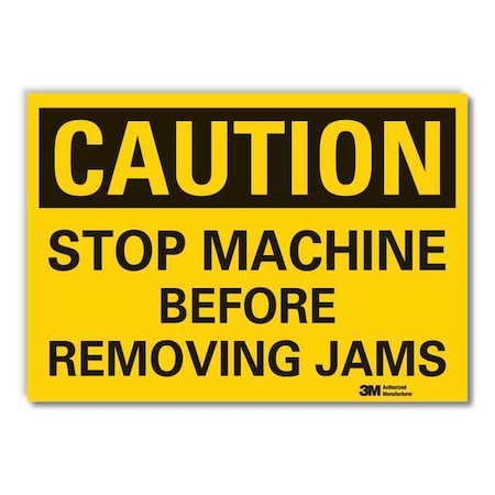 Machine & Operation Caution Reflective Label, 10 in Height, 14 in Width, Reflective Sheeting MPN:LCU3-0346-RD_14x10
