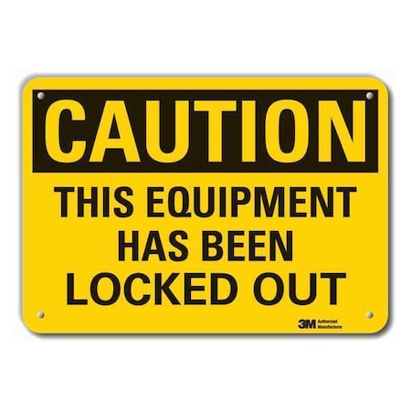 Caution Sign, 10 in Height, 14 in Width, Plastic, Horizontal Rectangle, English MPN:LCU3-0350-NP_14x10