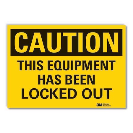 Lockout Tagout Caution Reflective Label, 7 in Height, 10 in Width, Reflective Sheeting, English MPN:LCU3-0350-RD_10x7