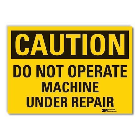 Machine & Operation Caution Reflective Label, 7 in Height, 10 in Width, Reflective Sheeting MPN:LCU3-0351-RD_10x7