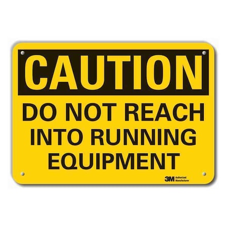 Reflective Machine & Operation Caution Sign, 10 in Height, 14 in Width, Aluminum, English MPN:LCU3-0352-RA_14x10
