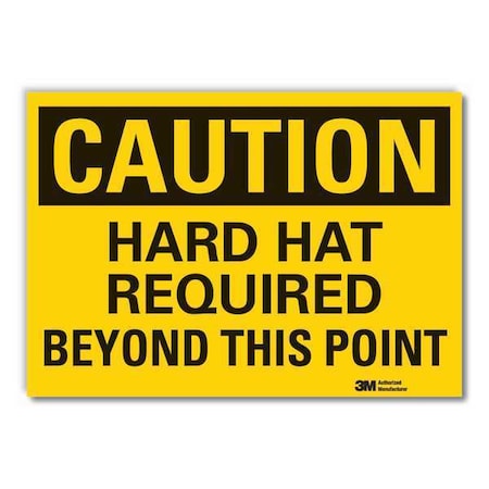 Hard Hat Caution Rflctv Label, 10inx14in MPN:LCU3-0357-RD_14x10