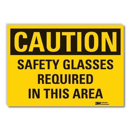 Caution Sign, 3-1/2 in. H, Vinyl, LCU3-0359-RD_5x3.5 MPN:LCU3-0359-RD_5x3.5