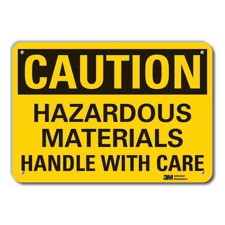 Reflective Hazardous Materials Caution Sign, 7 in H, 10 in W, English, LCU3-0362-RA_10x7 MPN:LCU3-0362-RA_10x7