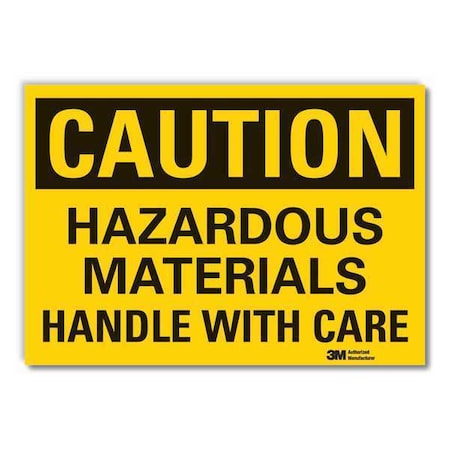 Hazardous Materials Caution Reflective Label, 5 in H, 7 in W, English, LCU3-0362-RD_7x5 MPN:LCU3-0362-RD_7x5