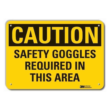 Caution Sign, 7 in Height, 10 in Width, Aluminum, Vertical Rectangle, English MPN:LCU3-0364-RA_10x7