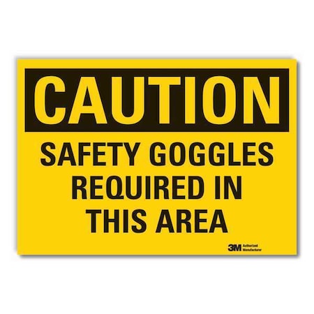 Caution Sign, 3-1/2 in. H, Vinyl, LCU3-0364-RD_5x3.5 MPN:LCU3-0364-RD_5x3.5