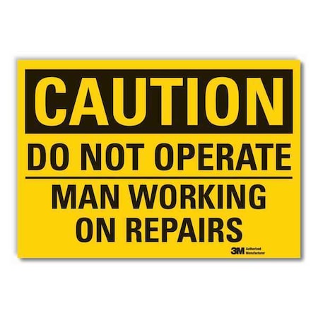 Machine & Operation Caution Reflective Label, 5 in Height, 7 in Width, Reflective Sheeting, English MPN:LCU3-0366-RD_7x5