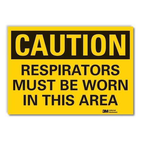 Caution Sign, 3-1/2 in. H, Vinyl, LCU3-0368-RD_5x3.5 MPN:LCU3-0368-RD_5x3.5
