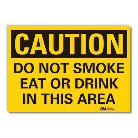 No Smoking Caution Label, 3 1/2 in H, 5 in W, Reflective Sheeting, LCU3-0372-RD_5x3.5 MPN:LCU3-0372-RD_5x3.5