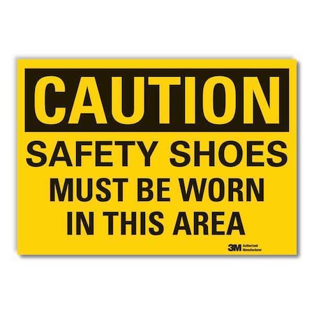 Caution Sign, 3-1/2 in. H, Vinyl, LCU3-0375-RD_5x3.5 MPN:LCU3-0375-RD_5x3.5