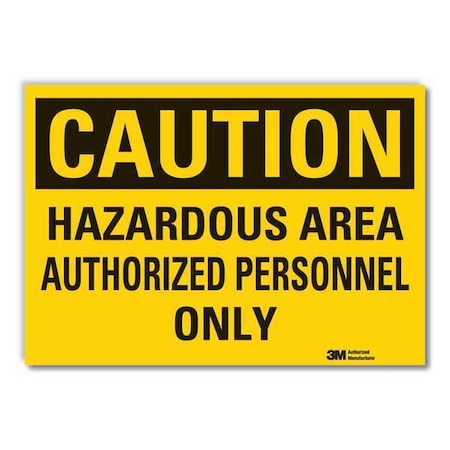 Hazard Area Caution Reflective Label, 3 1/2 in Height, 5 in Width, Reflective Sheeting, English MPN:LCU3-0376-RD_5x3.5